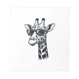 Cool Giraffe Sunglasses Vintage Engraving T-Shirt_ Notepad