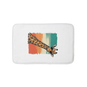 Cool Giraffe Sunglasses Vintage Sunset Shirt_1 Bath Mat