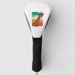 Cool Giraffe Sunglasses Vintage Sunset Shirt_1 Golf Head Cover