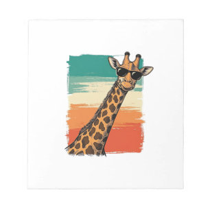 Cool Giraffe Sunglasses Vintage Sunset Shirt_1 Notepad