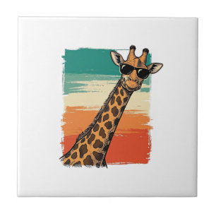 Cool Giraffe Sunglasses Vintage Sunset Shirt_1 Tile