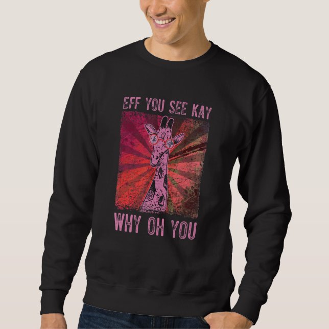 Cool Giraffe With Glasses Sweatshirt (Front)