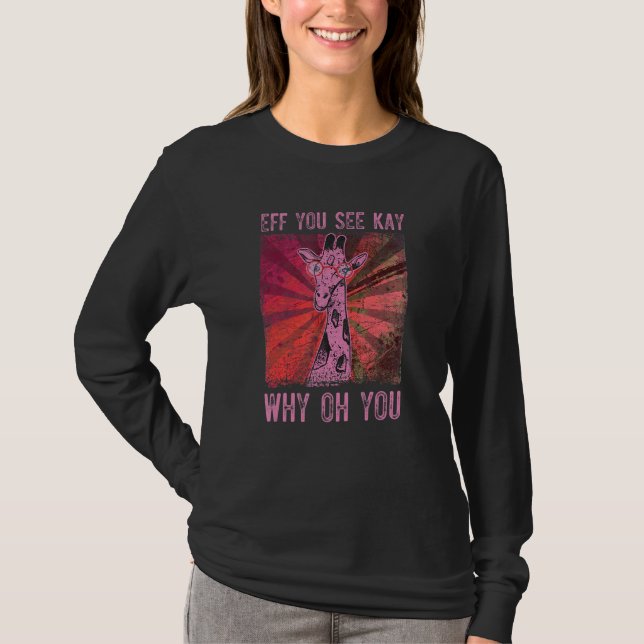 Cool Giraffe With Glasses T-Shirt (Front)