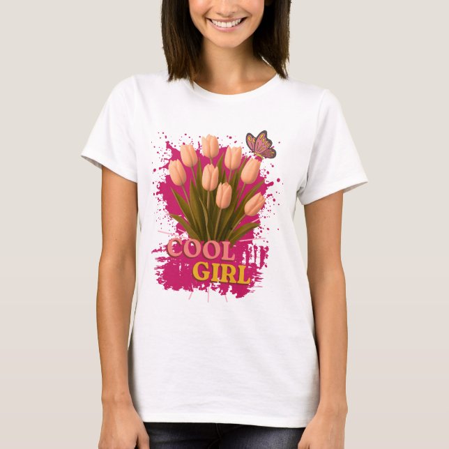 Cool girl design for women, Girls T-Shirt (Front)