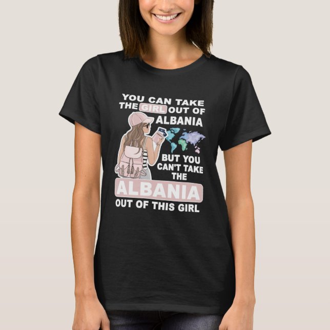 Cool Girl from Albania  Proud Albania Girl T-Shirt (Front)