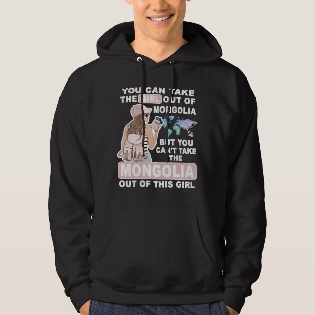Cool Girl from Mongolia  Proud Mongolia Girl Hoodie (Front)