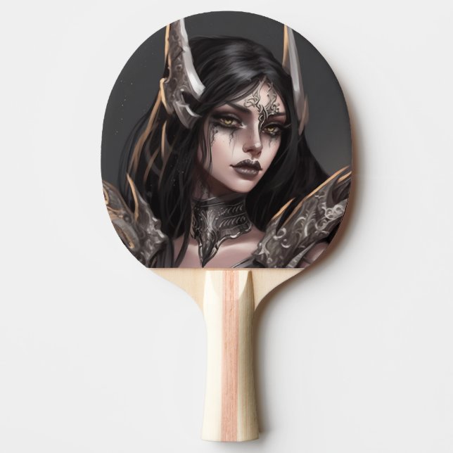 Cool Girl Goth Warrior Ping Pong Paddle (Front)