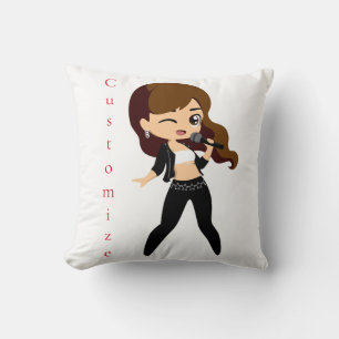 Cool Girl Sings Karaoke Thunder_Cove Cushion