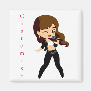 Cool Girl Sings Karaoke Thunder_Cove Magnet