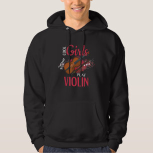 Cool girls playing violin musical instrument sayin hoodie