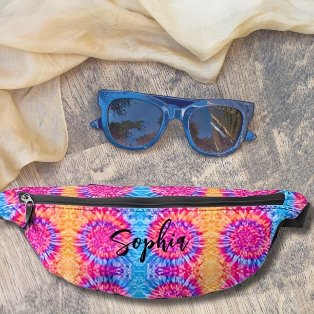 Cool Girly Hot Pink Blue Orange Tie Dye Teens Bum Bags (Creator Uploaded)