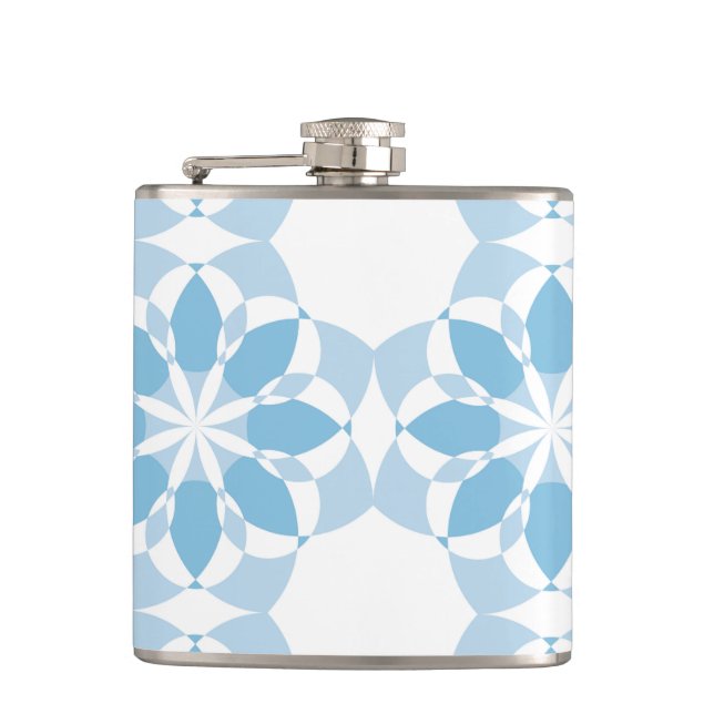 Cool, girly, modern, trendy unique flower abstract hip flask (Front)