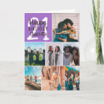 Cool girly purple photos collage grid 21 birthday card<br><div class="desc">Cool modern purple photos collage grid 21 birthday ,  add 8 of your friends favourite photo with a modern and cool elegant script font typography. Add your message inside.</div>