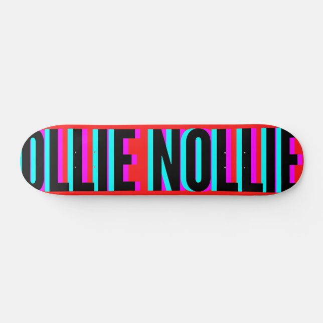 Cool Glitch Red Ollie Nollie Skateboard Deck (Horz)