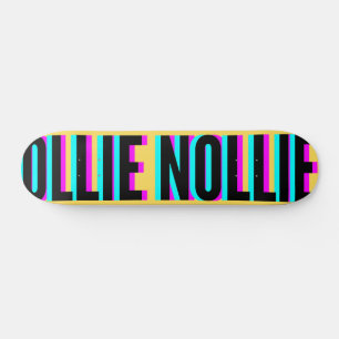 Cool Glitch Yellow Ollie Nollie Skateboard Deck