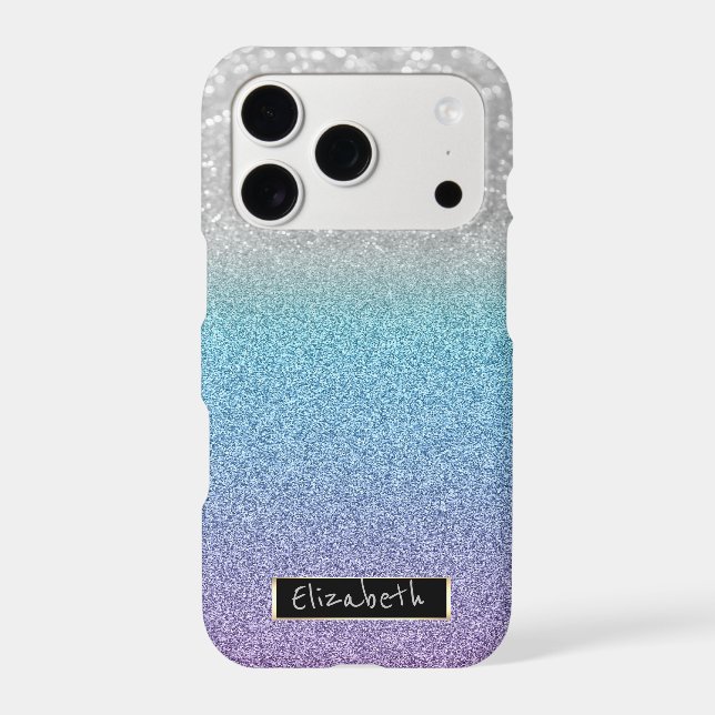 Cool Glitter Bokeh Ombre - Personalized (Back)