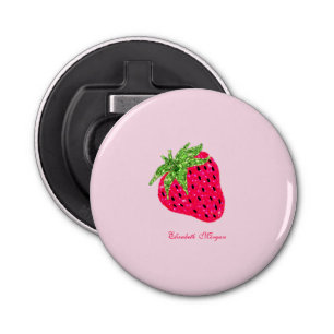 Cool Glitter Strawberry Pink Bottle Opener