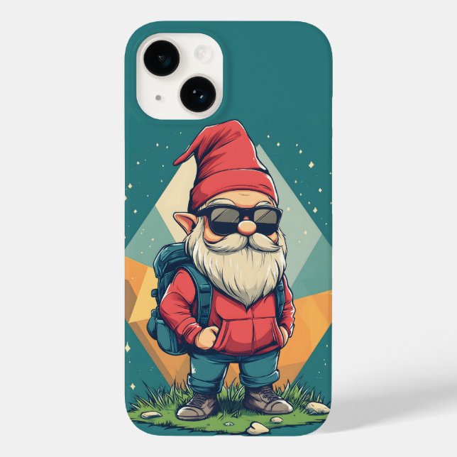 Cool Gnome on an Adventure: Fun Illustration Case-Mate iPhone Case (Back)