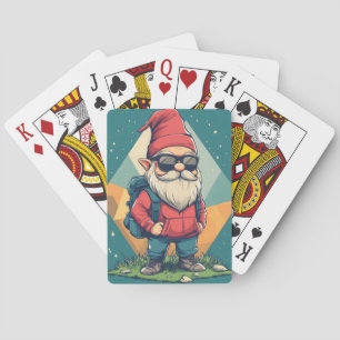 Cool Gnome on an Adventure: Fun Illustration Playing Cards