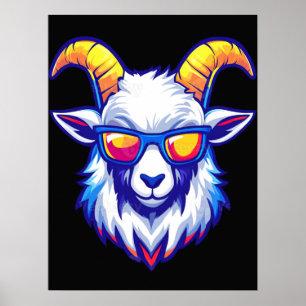 Cool Goat with Sunglasses T-Shirt – Funny Chill An Poster