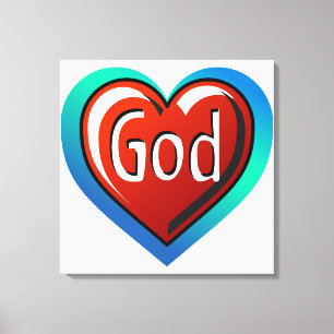 Cool GOD Heart Canvas Print