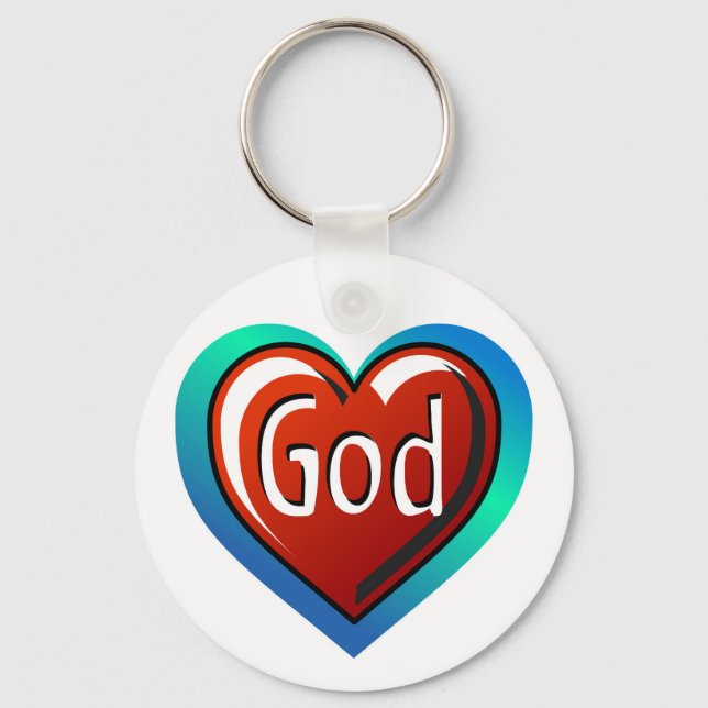 Cool GOD Heart Key Ring (Front)