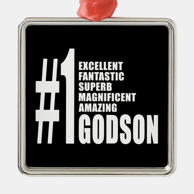 Cool Godsons : Number One Godson Metal Tree Decoration (Front)