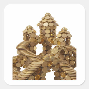 Cool Gold Abstract Sticker Graphic