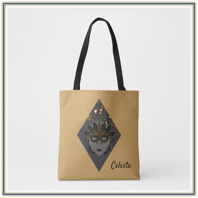 Cool Gold and Black Glitter Masquerade Tote Bag (Creator Uploaded)