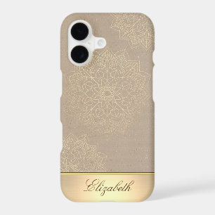 Cool Gold Floral Mandala -Personalised