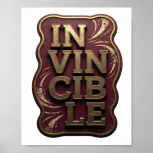 Cool Gold IN VINCIBLE Custom Design Poster