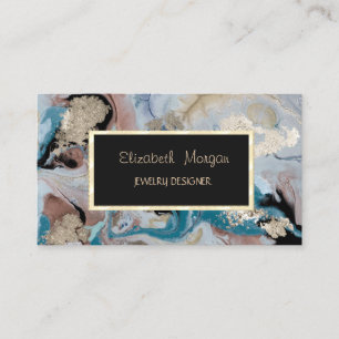 Cool Gold Marble Texture Jewellery Designer Business Card