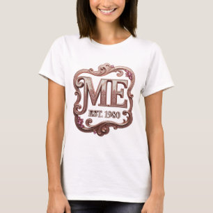 Cool Gold ME EST 1980 Custom Design T-Shirt