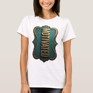 Cool Gold MOTIVATED 3D Text Art T-Shirt
