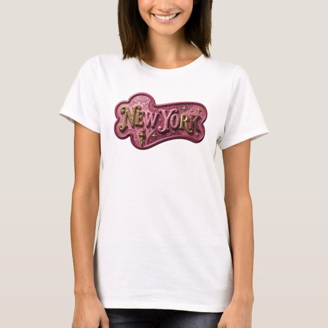 Cool Gold NEW YORK Shirt Design (Front)
