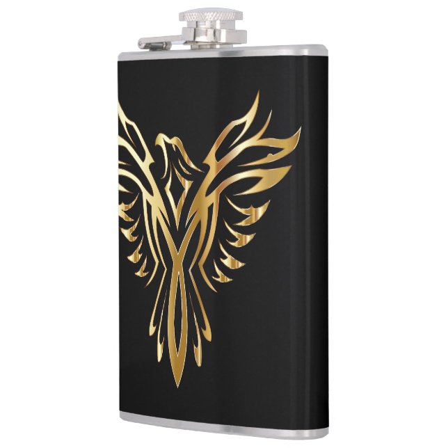 Cool Gold Phoenix  Hip Flask (Left)
