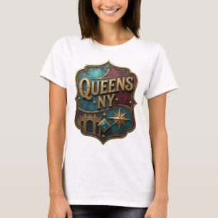 Cool Gold QUEENS NY Wearable Art T-Shirt