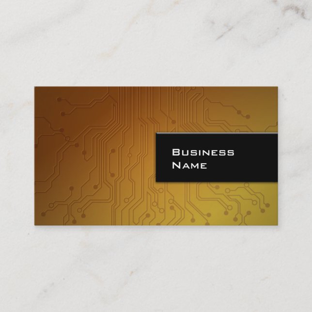 Cool Gold Technology Texture business card (Front)