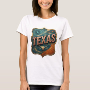 Cool Gold TEXAS 3D Text Art T-Shirt