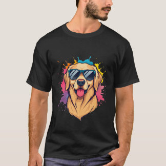 Cool Golden Labrador Retriever Wearing Sunglasses T-Shirt
