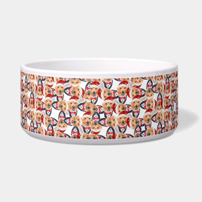 Cool Golden Retriever Name Santa Christmas Pattern (Left)