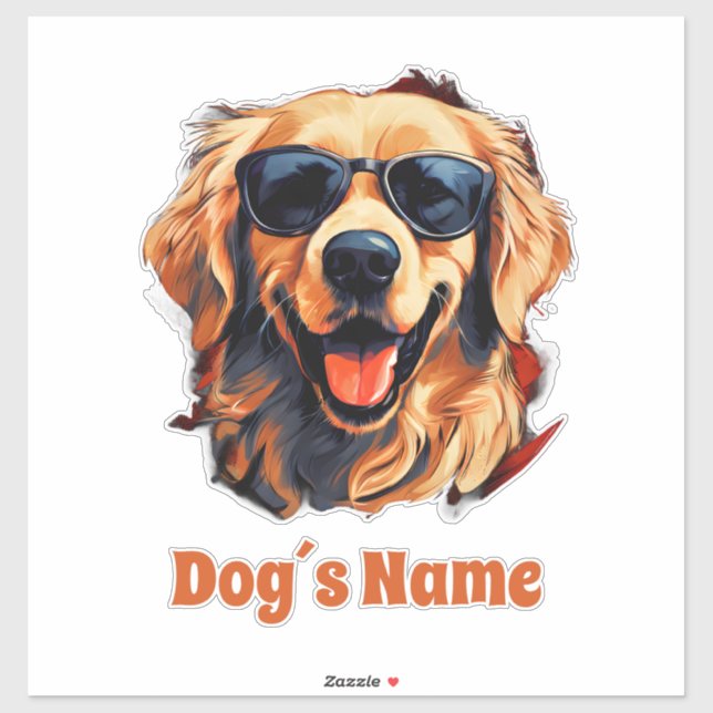 Cool Golden Retriever With Sunglasses (Sheet)