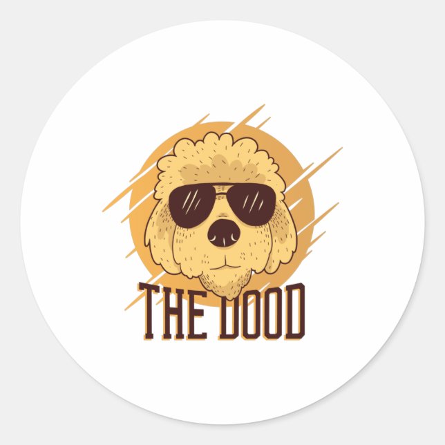 Cool Goldendoodle Dog Classic Round Sticker (Front)