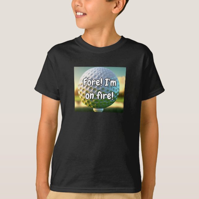 Cool Golf Ball Fun Unique Kids Shirt  (Front)