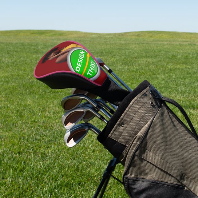COOL! Golf Driver Head Cover - Pink trim - Custom (In Situ)