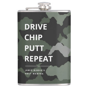 COOL GOLF FATHER'S DAY DRIVE CHIP PUTT REPEAT CAMO HIP FLASK