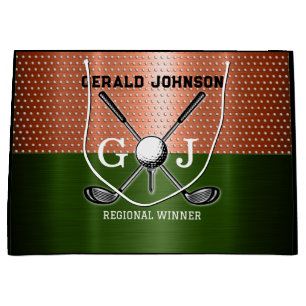 Cool Golf Monogram Design Large Gift Bag