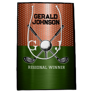 Cool Golf Monogram Design Medium Gift Bag