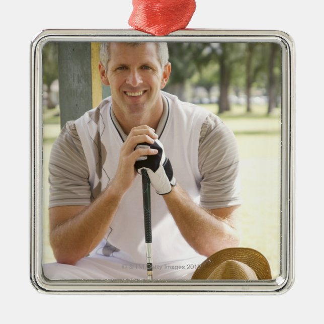 Cool golfer metal tree decoration (Front)