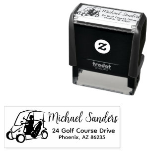 Cool Golfer Personalised Address Self-inking Stamp